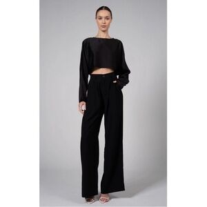 Nonchalant Label Fabi Wide Leg Pant Trousers Women’s Size Small High Rise Black